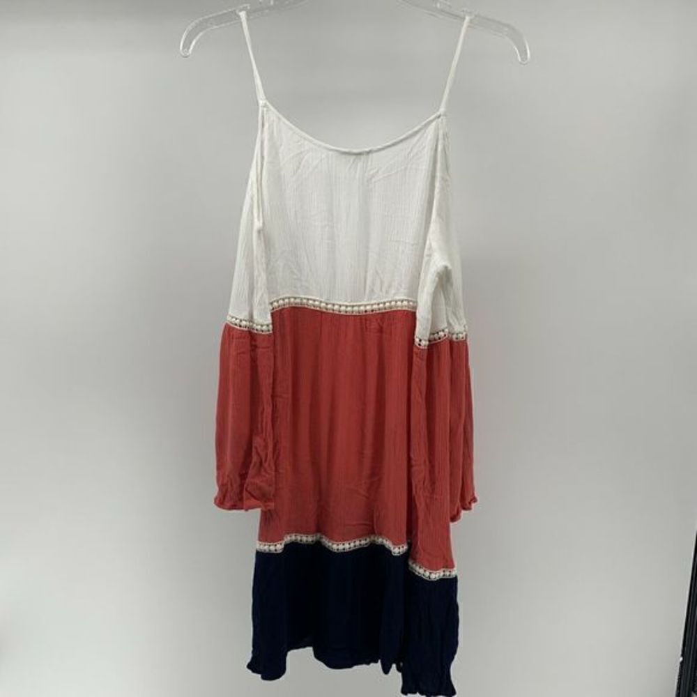 Umgee Cold Shoulder Tunic Top Tri Color Medium - Picture 7 of 8